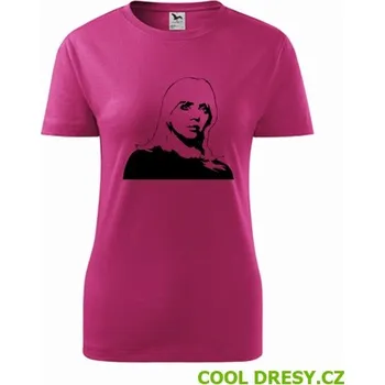 Dámské oblečení Dámské tričko Billie Eilish - Barva: purpurová, Velikost S