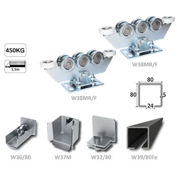 Interiérové dveře KOVIAN, s.r.o. Samonos do 450 kg/5,5 m, profil 80 x 80 x 5 mm, Fe