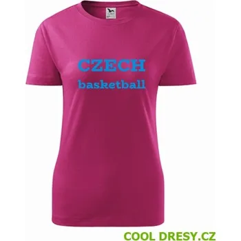 Dámské tričko Dámské tričko Czech basketball - Barva: purpurová, Velikost S