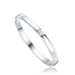 3006 MINET Zlatý zásnubní prsten z bílého zlata se zapuštěným zirkonem Au 585/1000 Velikost obvod (mm): 52, Váha: 1,6