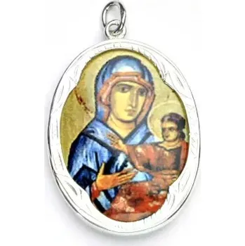 Šperk Stříbrný přívěsek medailon, porcelánová Madonna Di San Luca - P 158 (Stříbrný medailon)