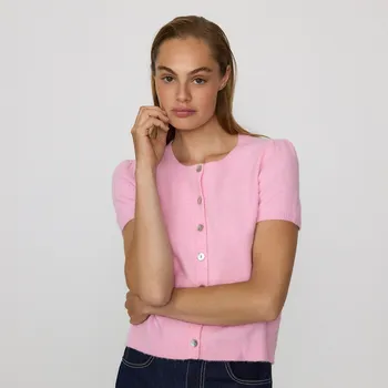 Dámský svetr Reserved - Kardigan s krátkými rukávy - růžová - 211GP-30M - 211GP-30M-S