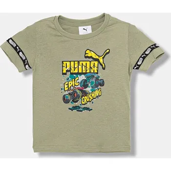 Chlapecké oblečení Dětské bavlněné tričko Puma PUMA X HOT WHEELS Graphic Tee 632395 zelená 97X, vel. 116