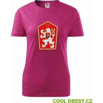 Dámské tričko Dámské retro tričko znak ČSSR - Barva: purpurová, Velikost S
