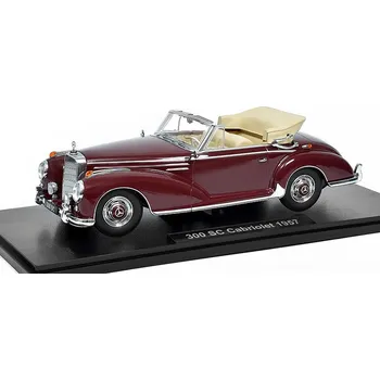 autíčko Mercedes-Benz 300 SC Cabriolet Open 1957 vínová 1:18 KK-Scale Mercedes 300SC Cabrio - kovový model auta