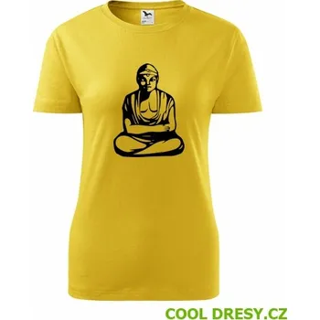 Dámské tričko Buddha - Barva: žlutá, Velikost XXL