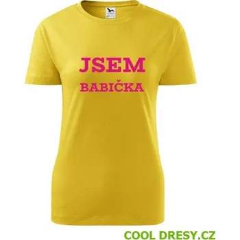 Dámské tričko Jsem babička - Barva: žlutá, Velikost L