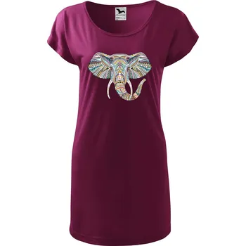 Dámské tričko DOBRÝ TRIKO Dámské tričko/šaty Hlava slona Velikost: S, Barva: Fuksiová