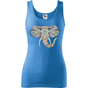 Dámské tričko DOBRÝ TRIKO Dámské tílko s potiskem Hlava slona Velikost: L, Barva: Azurově modrá