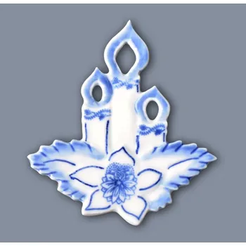 Vánoční dekorace Cibulák Vánoční ozdoba svíčky 7,5cm Originál Český porcelán Dubí