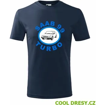 Dětská móda Dětské tričko Saab 99 Turbo - Barva: námořní modrá, Velikost 10let