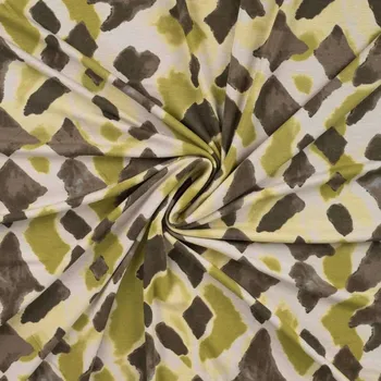 Viskóza vzor - Zelená khaki