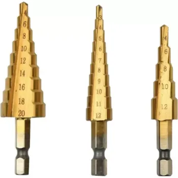 Vrták Sada stupňovitých vrtáků HSS-TiN 4241 3-12/4-12/4-20