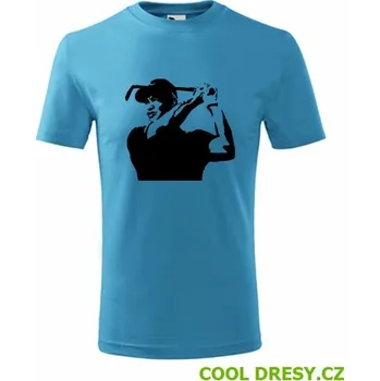 Dětské tričko Tiger Woods 2 - Barva: tyrkysová, Velikost 10let