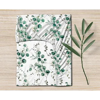 Prostěradlo Ervi Bavlněné napínací prostěradlo - Eukalyptový dotek