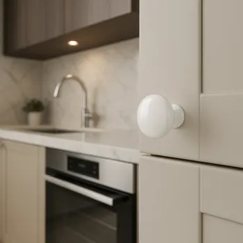 Nábytkové kování Interex Knopka CIRCLE / Bíla lesklá