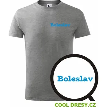 Chlapecké tričko Dětské tričko Boleslav - Barva: tmavě šedý melír, Velikost 10let