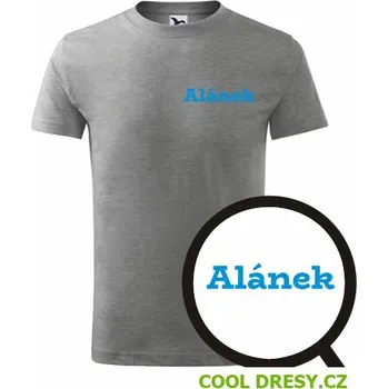 Chlapecké oblečení Dětské tričko Alánek - Barva: tmavě šedý melír, Velikost 4roky
