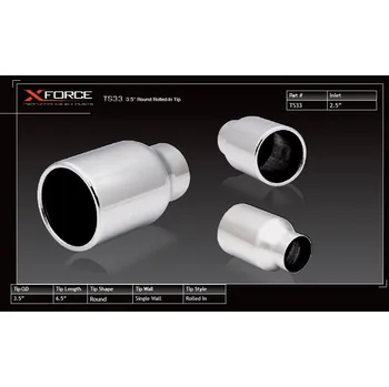 Zábradlí XFORCE 2.5″ Vstupní 3,5″ kulatá válcovaná koncovka, nerezová ocel