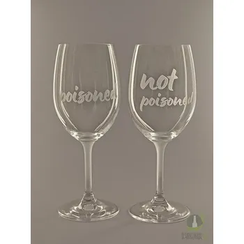 Sklenice Pískované sklenice na víno - Poisoned, not poisoned