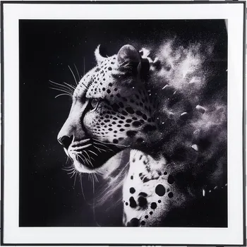 Obraz Foto obraz Art Leopard 50x50cm leopard černý Present Time (Barva- černá/ lev)