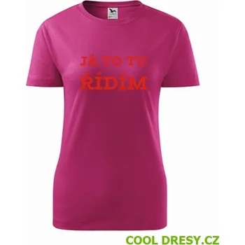 Dámské tričko Dámské tričko Já to tu řídím - Barva: purpurová, Velikost XXL