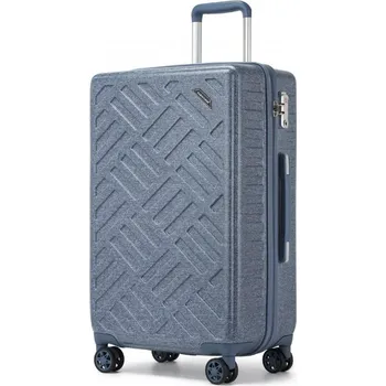 Střední skořepinový kufr 56 L - Geometrický vzor - ABS+PC - Supercase - džínově modrý