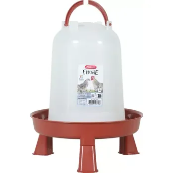 Napáječka pro ptáka Zolux Žlab pitný pro drůbež stojící 3l červený