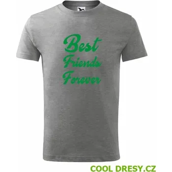 Dětské tričko Best Friends Forever - Barva: tmavě šedý melír, Velikost 10let