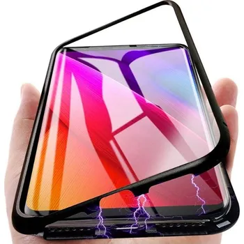 Pouzdro na mobilní telefon Beweare Magnetický oboustranný kryt s tvrzeným sklem na Samsung Galaxy S23 - černý