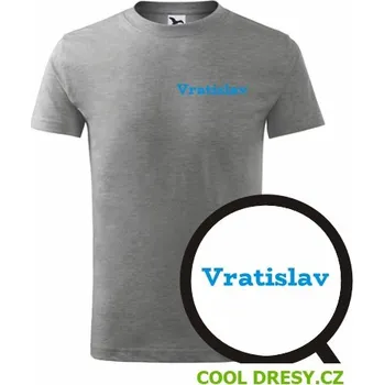 Dětské tričko Vratislav - Barva: tmavě šedý melír, Velikost 8let