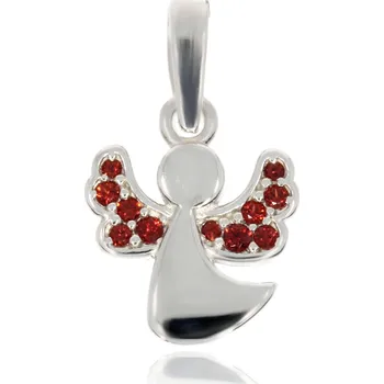 Přívěsek Granát Turnov Stříbrný anděl český granát