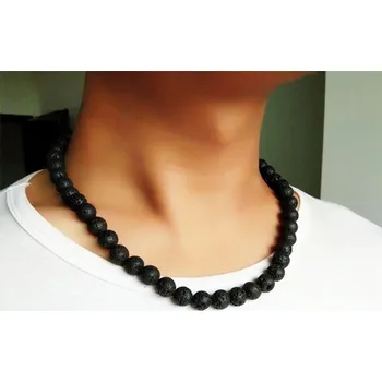 Náhrdelník Pánský korálkový náhrdelník D349 55 cm 6 mm