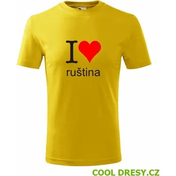 Chlapecké tričko Dětské tričko I love ruština - Barva: žlutá, Velikost 4roky
