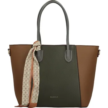 Módní dámská koženková kabelka na rameno MaxFly Jaryna, tmavě zelená