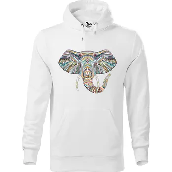 Pánská mikina DOBRÝ TRIKO Pánská mikina s potiskem Hlava slona Velikost pánské mikiny: L, Barva: Bílá