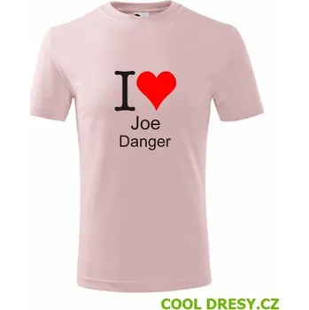 Dětské tričko I love Joe Danger - Barva: růžová, Velikost 8let
