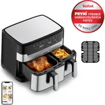 Tefal Dvojitá Horkovzdušná Fritéza Dual Easy Fry & Grill Ey905d10 Nerezová/Černá
