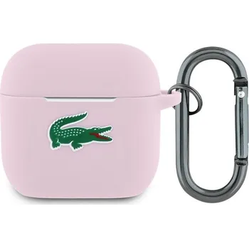 Telefonní příslušenství Lacoste Liquid Silicone Croc Logo pouzdro AirPods 4 růžové