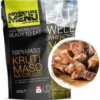 Hotové jídlo ADVENTURE MENU Krůtí maso na cibulce - ADM sterilizované hotové jídlo