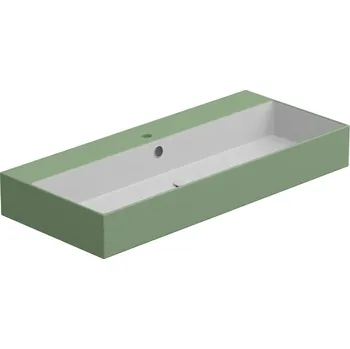 Umyvadlo Zenith BW 102 hranaté, keramické, salvia matné, 102x46 cm, ZELAVBW102031