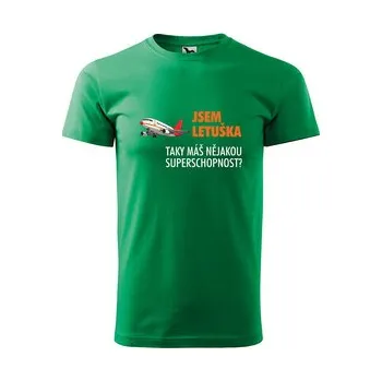 Pánské tričko Tričko s potiskem Jsem letuška, taky máš nějakou superschopnost?: zelené 4XL
