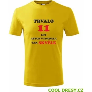 Chlapecké oblečení Dětské tričko dívčí trvalo 11 let - Barva: žlutá, Velikost 4roky