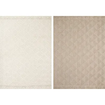 Koberec Balta Kusový koberec sisalový oboustranný Brussels 205740/10610 Geometrický béžový krémový Rozměr: 120x170 cm