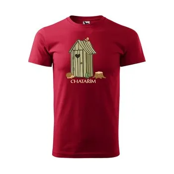 Pánská móda Tričko s potiskem Chatařím - kadibudka: červené 3XL