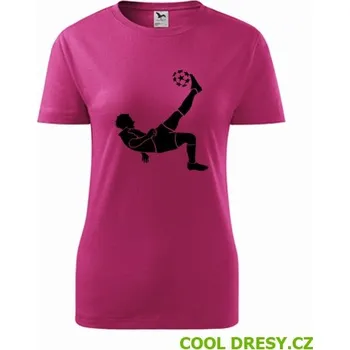 Dámské oblečení Dámské tričko s fotbalistou 5 - Barva: purpurová, Velikost S