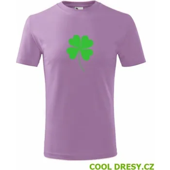 Dětské tričko s čtyřlístkem - Barva: fialová, Velikost 10let
