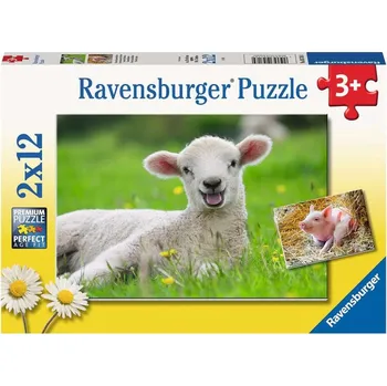 puzzle pro nejmenší RAVENSBURGER Puzzle Hospodářská zvířata 2x12 dílků