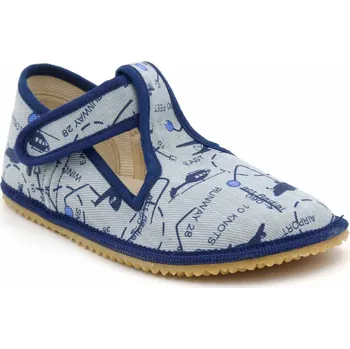 Chlapecké bačkory Beda Barefoot přezůvky BFN Playful užší pata/kotník Grey Aaroplane Velikost: 32