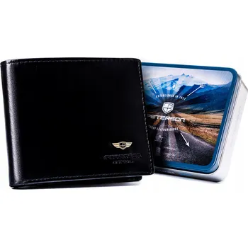 Peněženka Pánská kožená peněženka bez vnější spony Barva: Černá